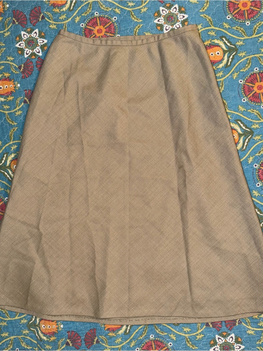 Lafayette 148 New York Taupe A-Line Midi Skirt